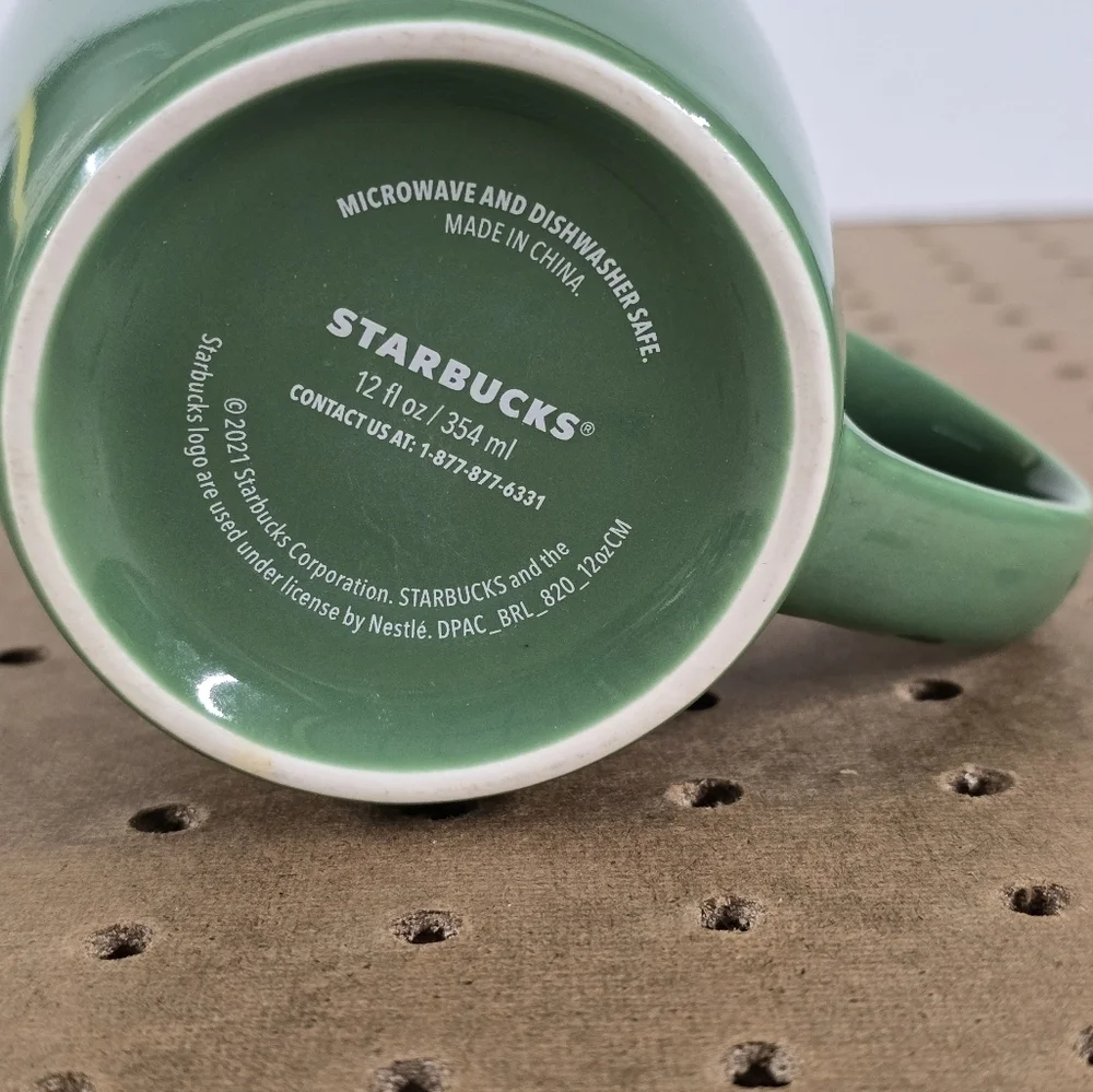 STARBUCKS 2021 Green White Mermaid Logo 12 oz. Coffee Mug